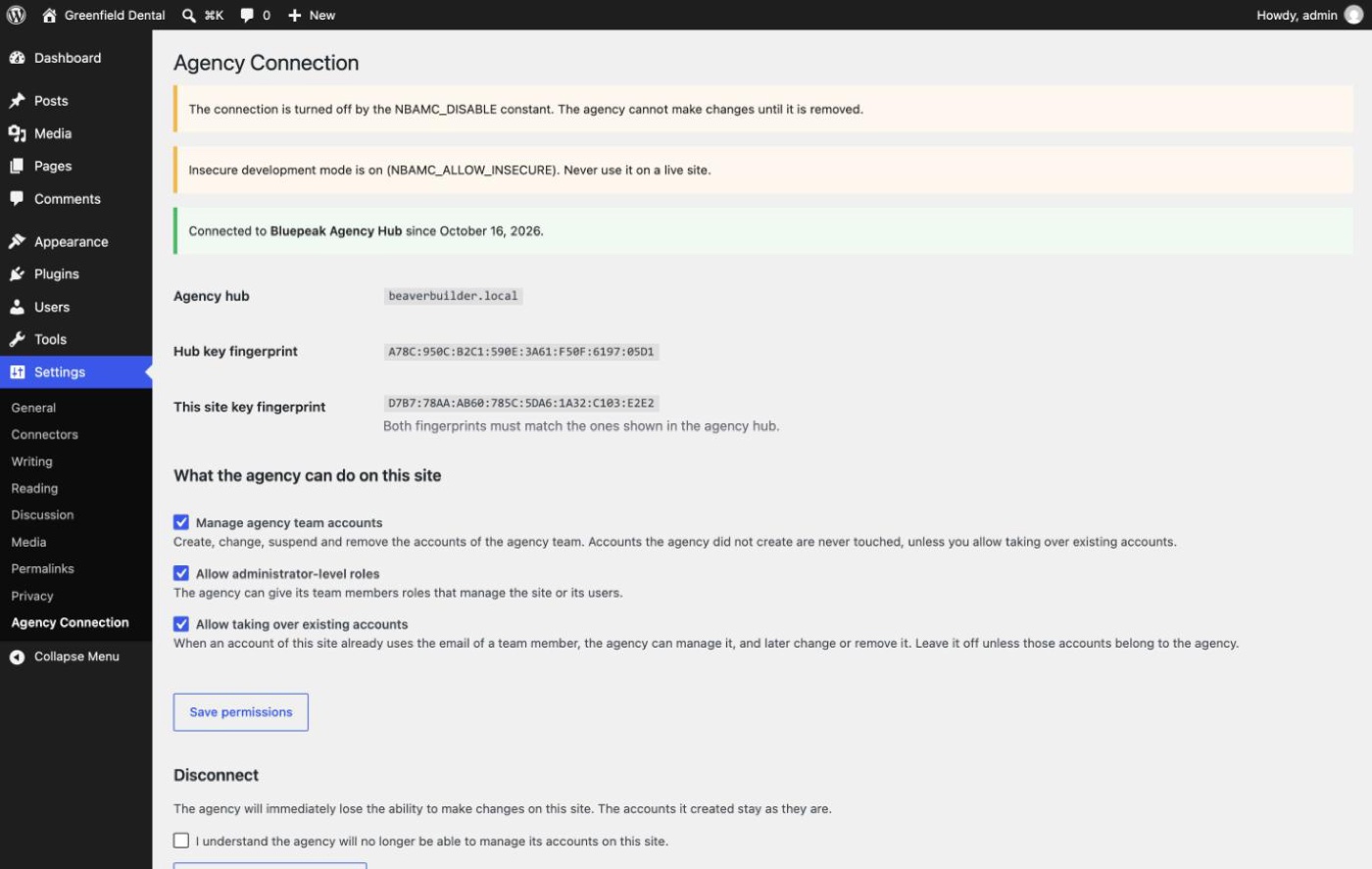 The emergency switch warning shown on the plugin screen