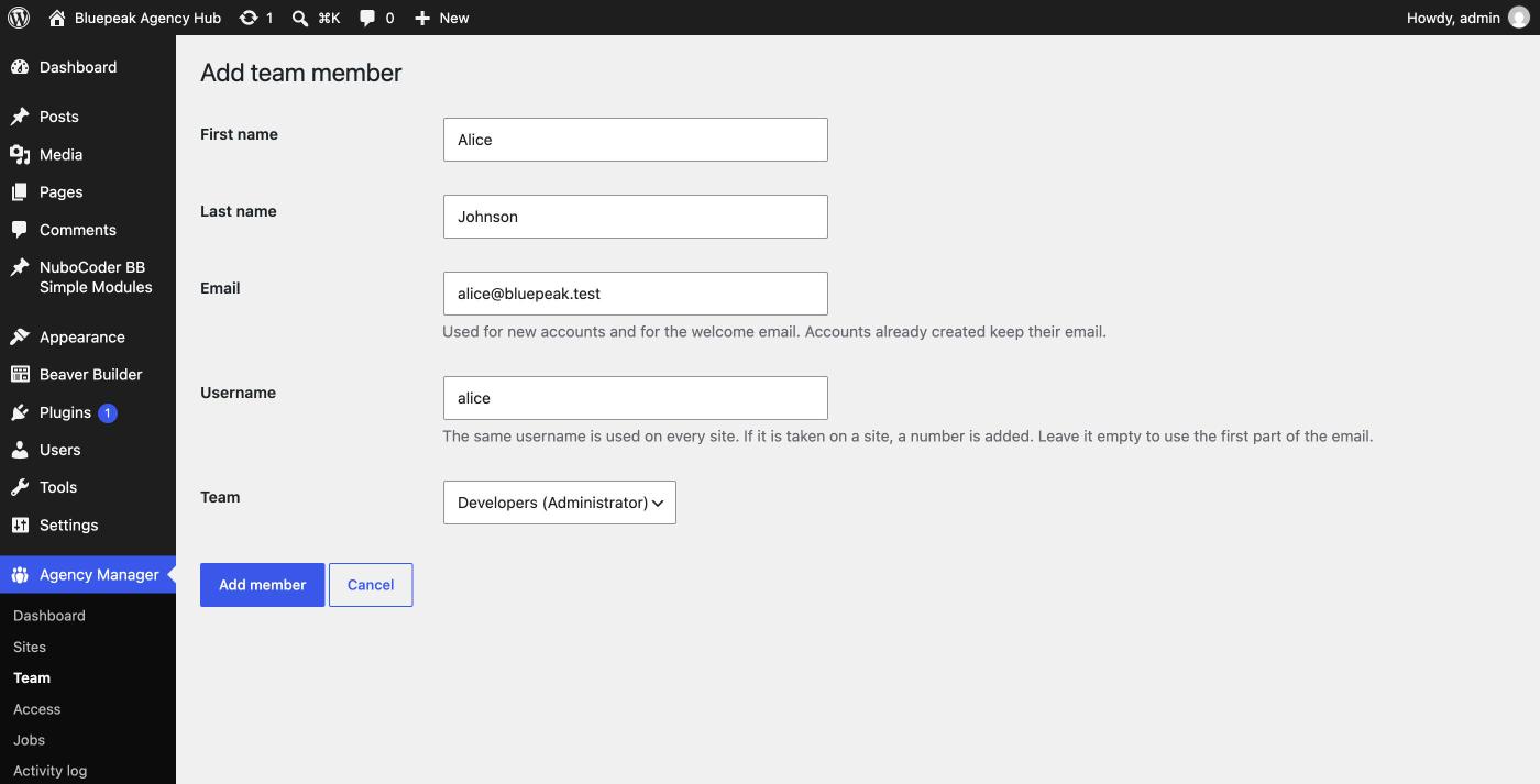 Add member form